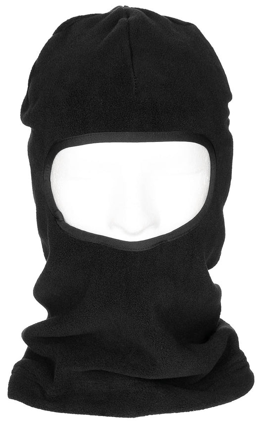 Mască Balaclava 1-Loch Negru MFH - 100% Poliester, Fleece