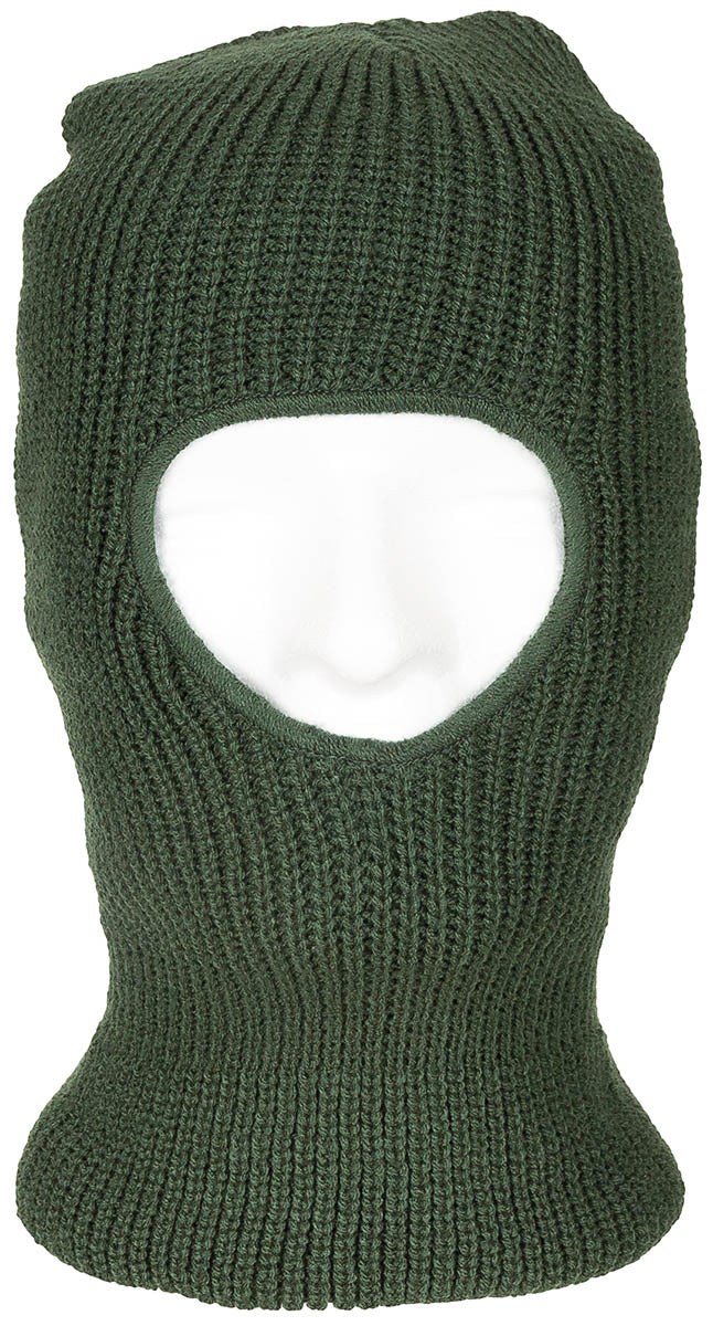 Mască Balaclava 1-Loch Oliv MFH - 100% Acrilic, Dublu Strat