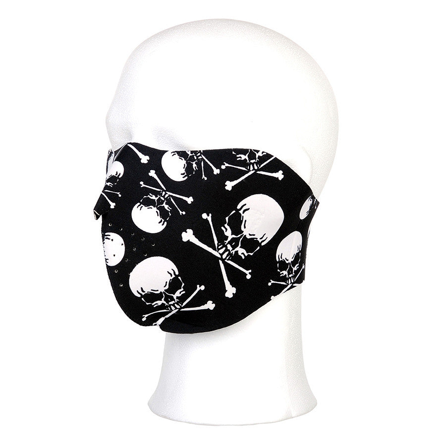 Mască Biker Half Face Skull and Bones #114 - Protecție & Atitudine Brutală
