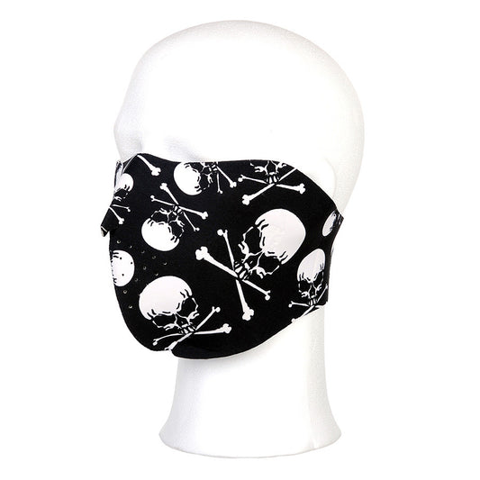 Mască Biker Half Face Skull and Bones #114 - Protecție & Atitudine Brutală