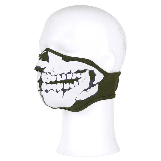 Masca Faciala Neopren Skull 3D Verde - Protectie Tactica Avansata