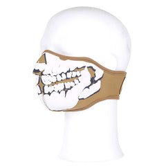 Mască Față Neopren Skull 3D Khaki - Protecție Tactică & Stil Impunător