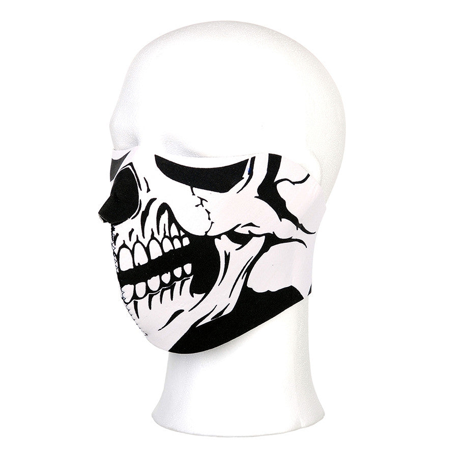 Mască Moto Biker Half Face White Skull #115 Military-Shop - Atitudine De Neoprit