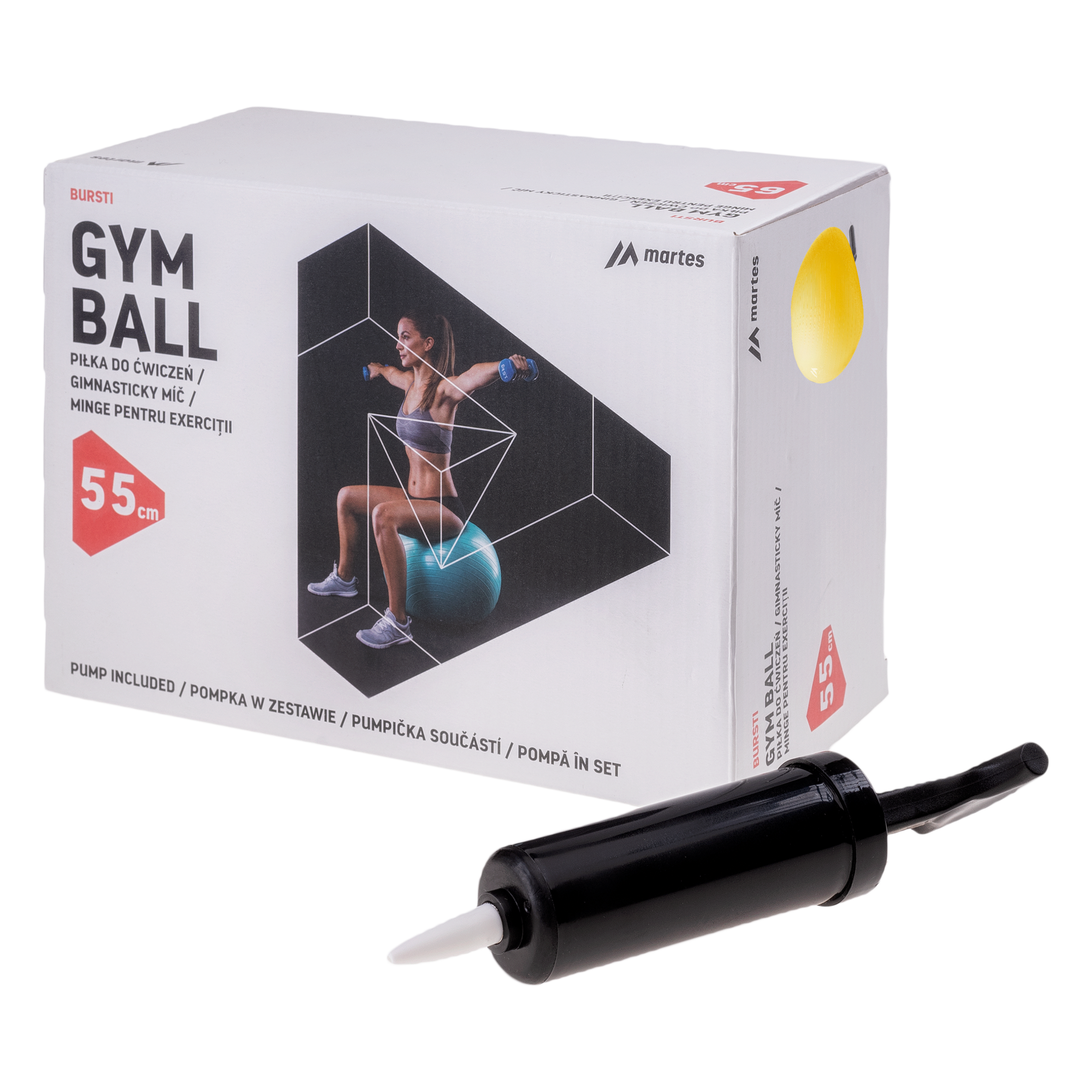 Minge Fitness BURSTI MARTES - Ø 55 cm, PVC, Antrenament Stabilizator - 3