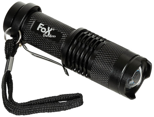 Mini Lanterna "Mini" Negru FoxOutdoor - 1 LED Alb, Corp Aluminiu Robust