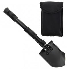Mini Lopată Pliabilă cu Hârleț Negru - Instrument Esențial 2-în-1
