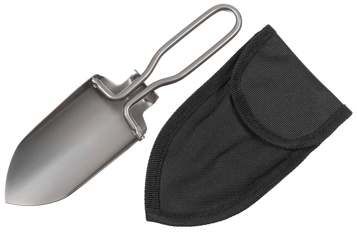Mini-lopată Pliabilă Inox Argintie MFH - Compactă, 140g
