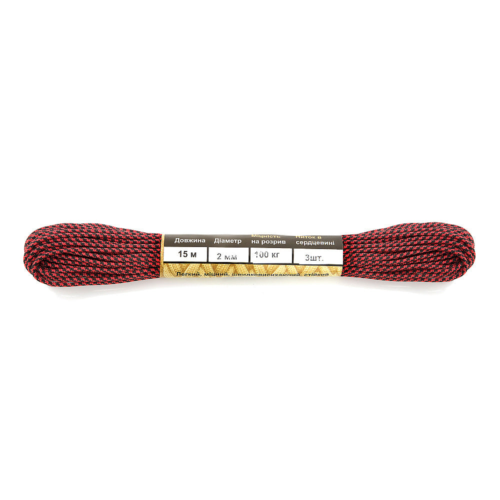 Minicord M-Tac Paracord 15m Black/Red - Rezistență 120kg