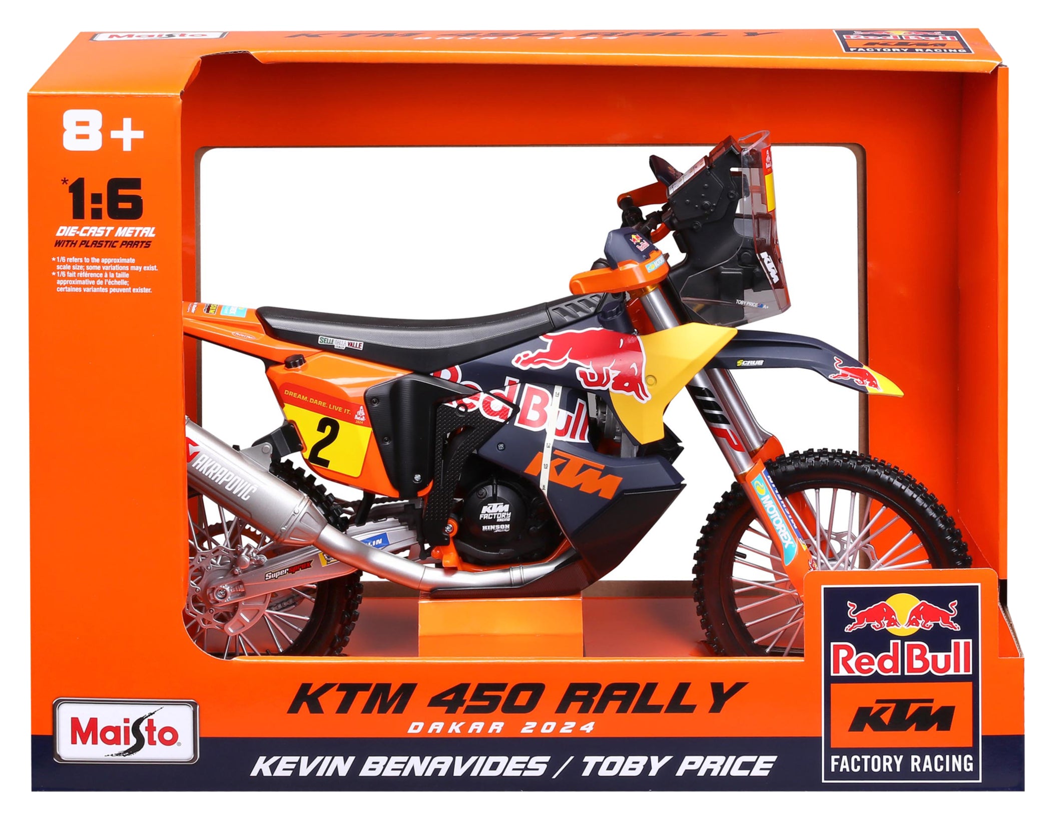 Model Motocicletă RedBull KTM 450 Rally Dakar Maisto - Scara 1:6