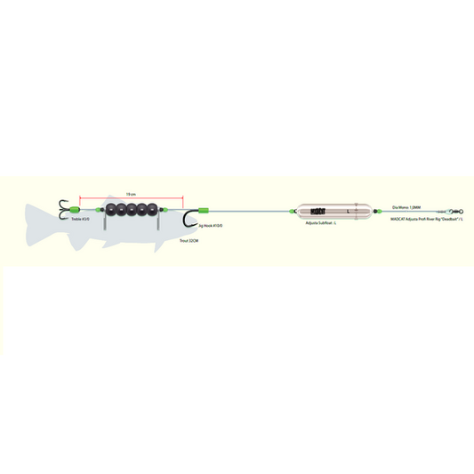 Montură Deadbait AdjuSTA River DAM Madcat - Răpitori, Fir 1.00mm, 180cm