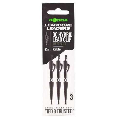 Montura KABLE QC Hybrid Lead Clip KORDA - 50cm, Weed, Anti-încurcare - 1