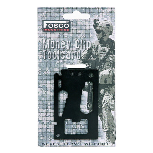 Multitool Survival cu Clip pentru Bani Negru - Echipare Esențială