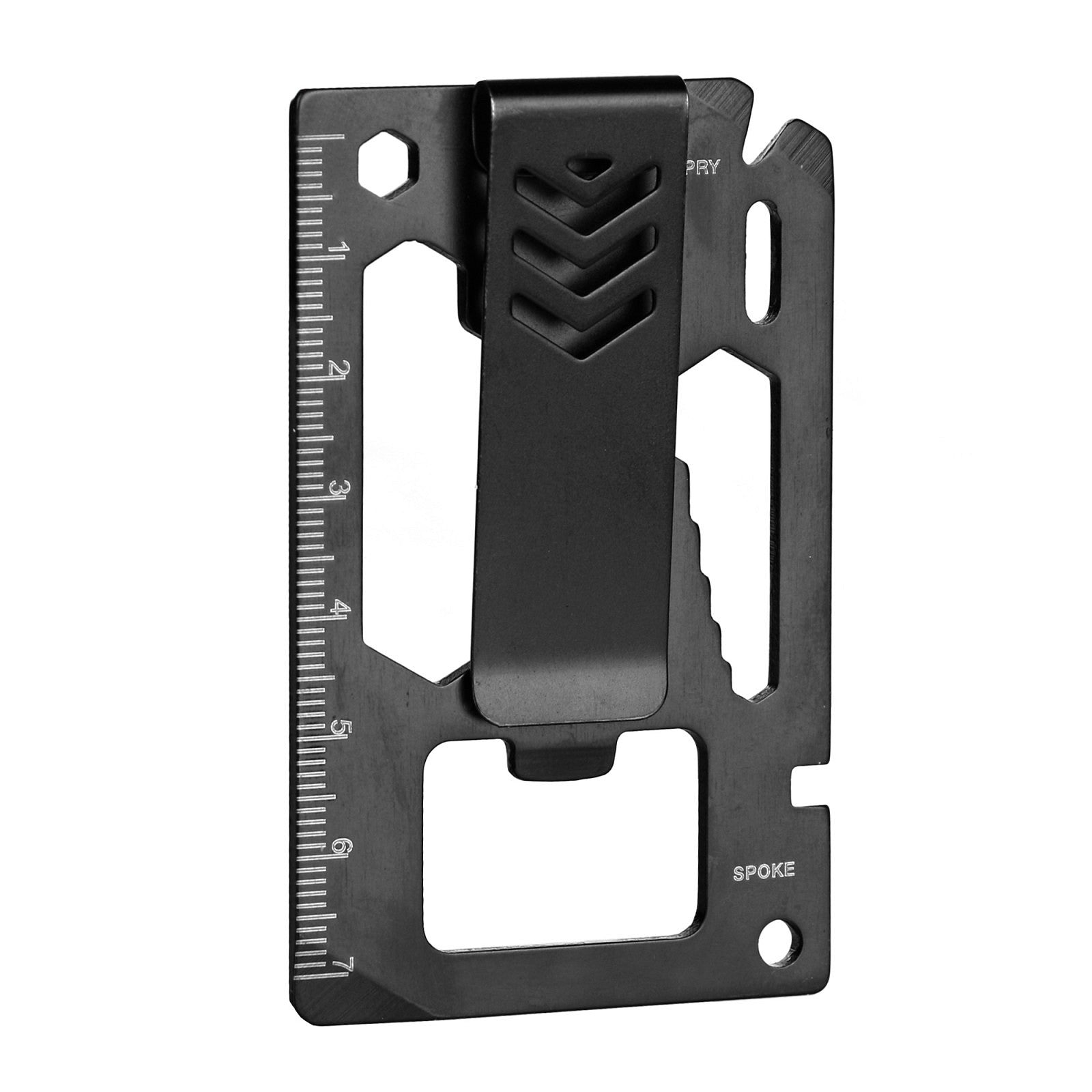 Multitool Survival cu Clip pentru Bani Negru - Echipare Esențială
