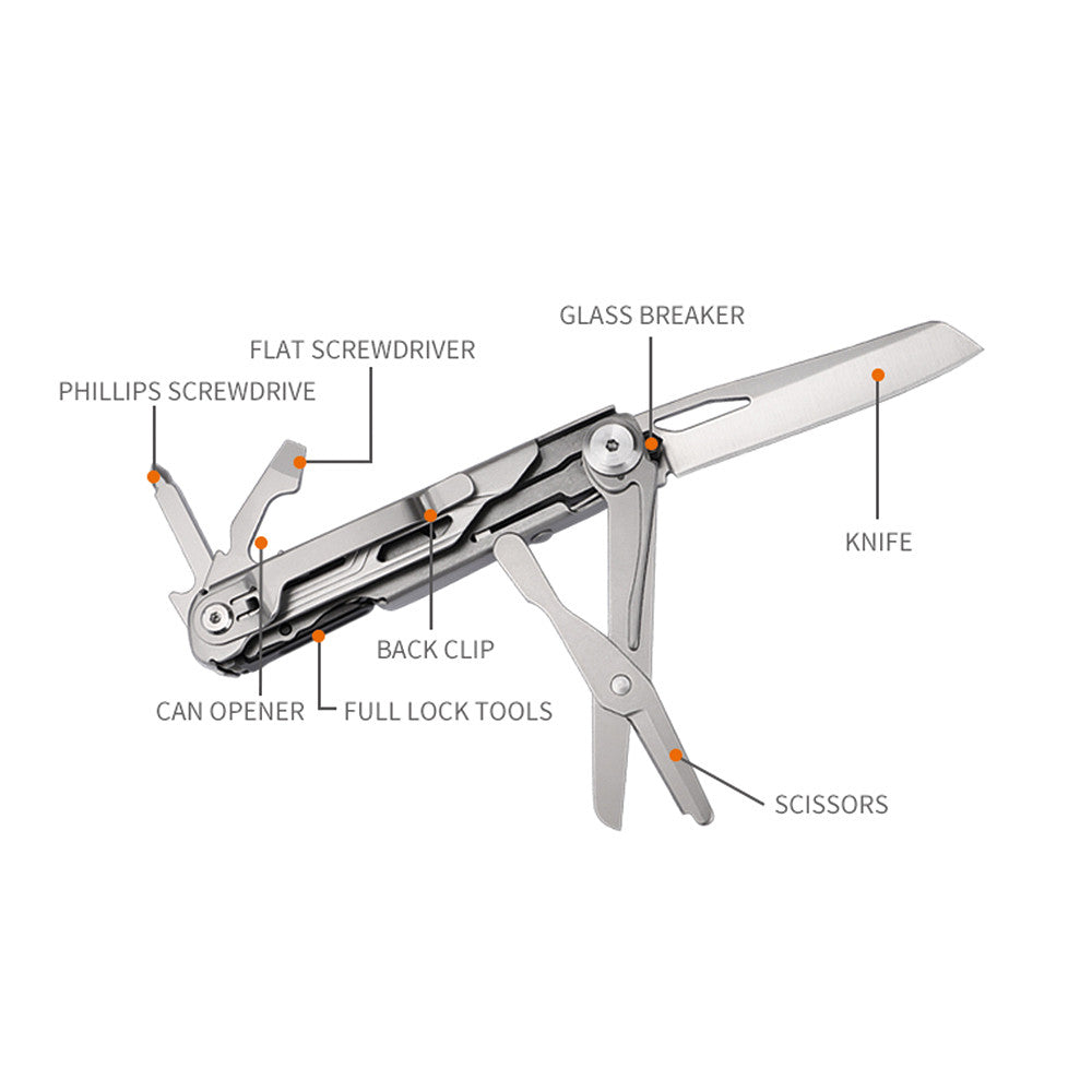 Multitool TF-2215 mes 7 in 1 Zilver/Chrome - Uneltele Tale Esențiale