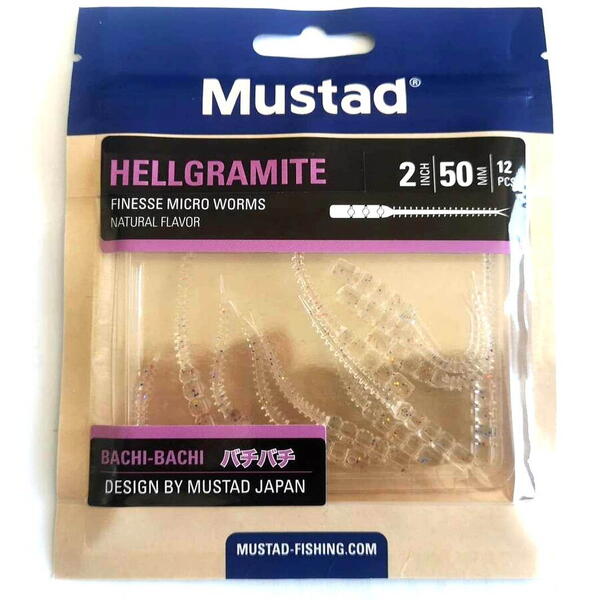 Nalucă Soft Aji Micro Bachi Mustad - Clear Purple Glitter, 5cm - 3