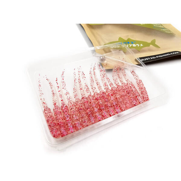 Nalucă Soft Aji Micro Bachi Mustad - Clear Red Glitter, 5cm - 5