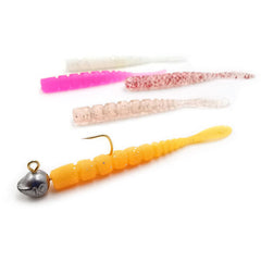 Nalucă Soft Aji Micro Fla Mustad - White Glow Glitter, 5cm - 3