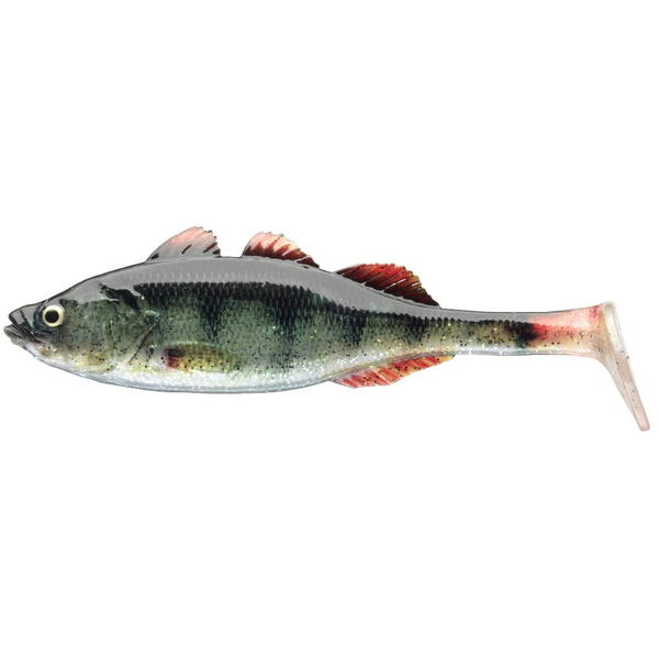 Nalucă Soft DAIWA Shad PX Live Perch - Acțiune Realistă, 4 Bucăți
