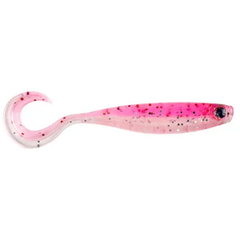 Nălucă Soft Mustad Mezashi Curly Tail Minnow - Atractivă, Roz Sardină, 9cm