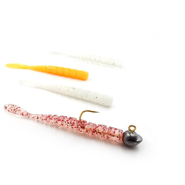 Nalucă Soft Mustad Nalu Aji Micro Fla 5cm Orange Glow Glitter - Ultra-Realistă, Atractivă - 3