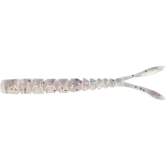 Nalucă Soft Mustad Nalu Aji Split Tail - Clear Purple Glitter, 5cm - 1