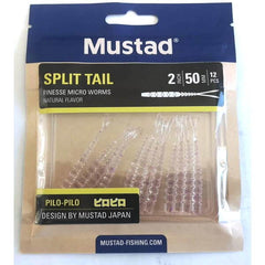 Nalucă Soft Mustad Nalu Aji Split Tail - Clear Purple Glitter, 5cm - 2