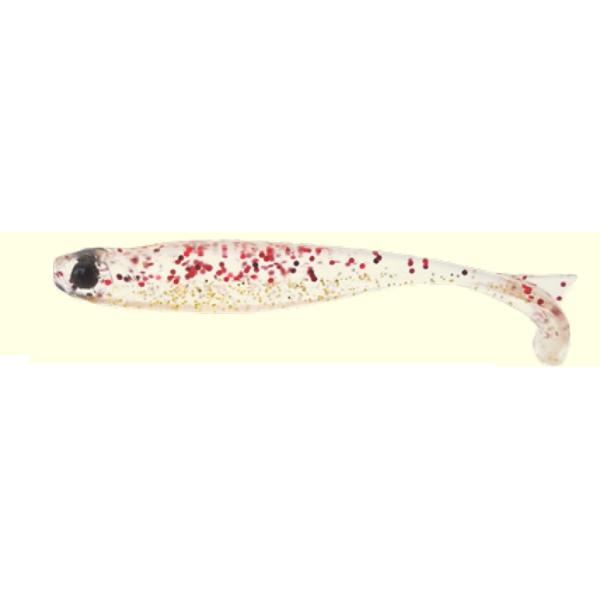 Nalucă Soft Mustad Shad Mezashi - Atractie Maximă, 8.8cm Red Gold Glitter