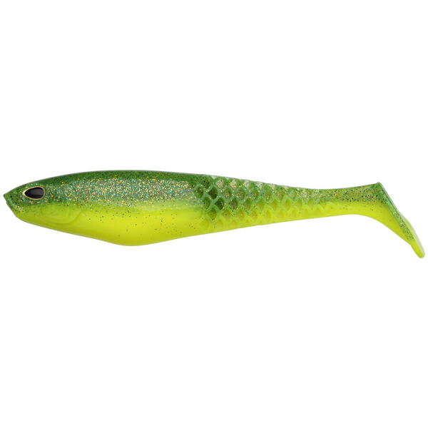 Nalucă Soft PowerBait Shad Berkley - Lime Chartreuse, 7.5cm, 8buc