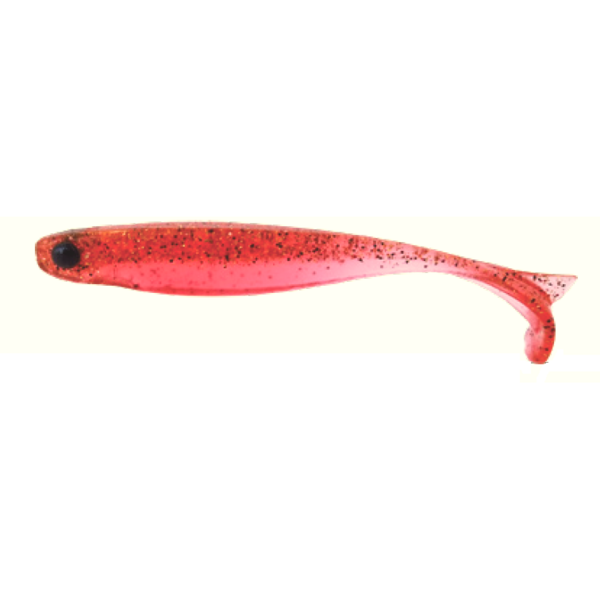 Nalucă Soft Shad Mezashi Mustad - 7,6cm, Transparent Roșu, Ultra-Atracție
