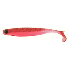 Nalucă Soft Shad Mezashi Z Mustad - Translucid Roșu, 8.8cm, Flexibilă