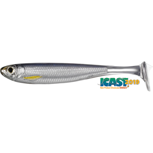 Nalucă Soft Slowroll Shiner Paddle Tail Live Target - 10cm, Silver/Smoke