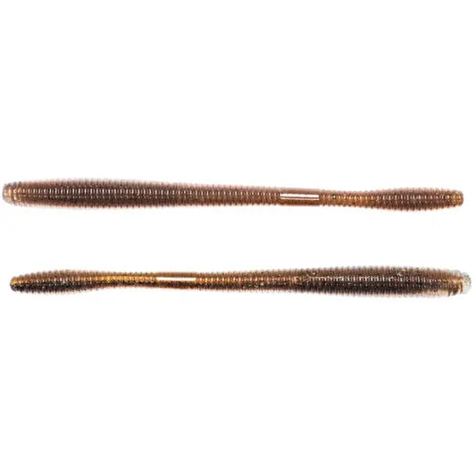 Nălucă Soft Straight Worm Live Target - Maro/Negru, 14cm, 10 buc
