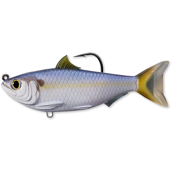 Nalucă Soft Threadfin Shad Swimbait LIVE TARGET - Violet/Albastru, 9.5cm