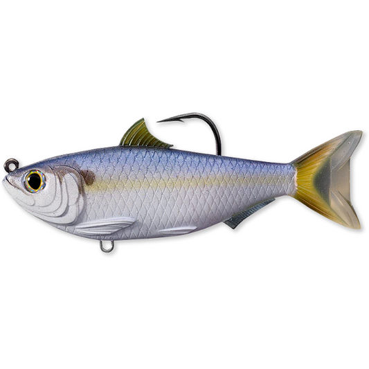 Nalucă Soft Threadfin Shad Swimbait LIVE TARGET - Violet/Albastru, 9.5cm
