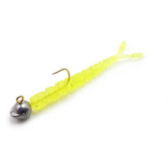 Nalucă Split Tail Aji Mustad - 5cm, Chartreuse, 12buc, Ultra-Realistă - 4