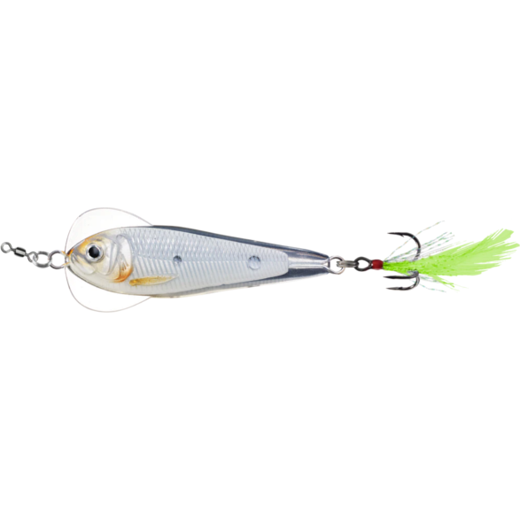 Naluci Flutter Shad Live Target - 5.5cm, 14g, Sinking, Gold/Pearl