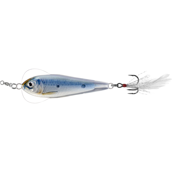 Naluci Live Target Flutter Shad - 6cm, 21g, Sinking, Silver/Blue