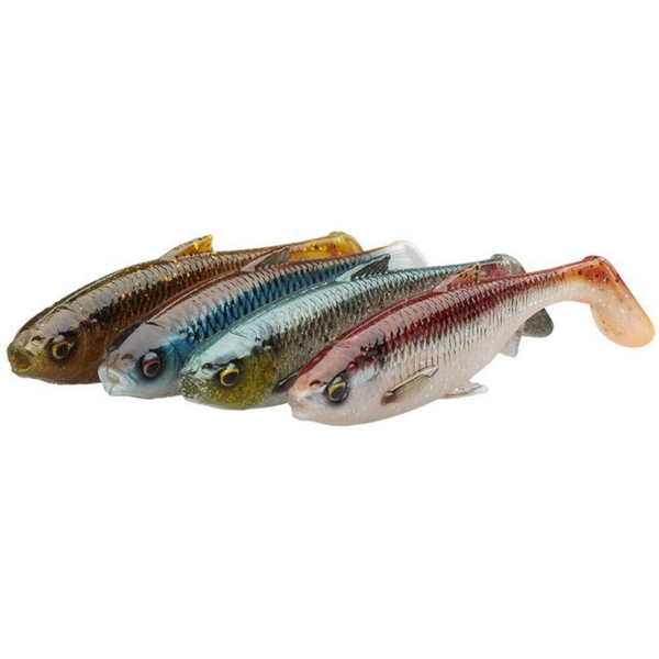Năluci Soft 3D River Roach Savage Gear - Imitare Perfectă, 4 Bucăți - 1