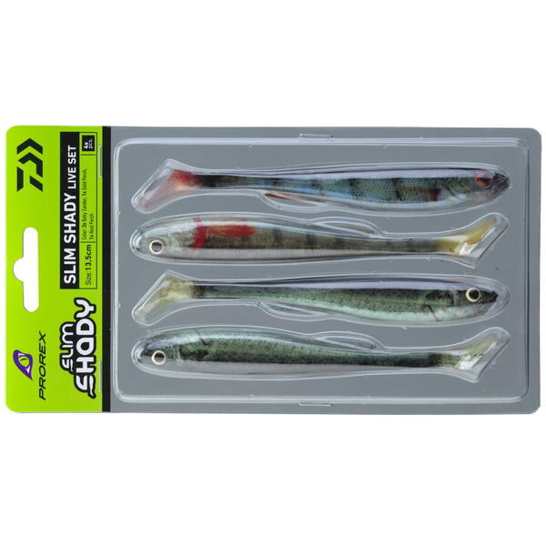 Năluci Soft DAIWA Prorex Real Slim Live Shad - Set 4 Bucăți, Realism Uimitor