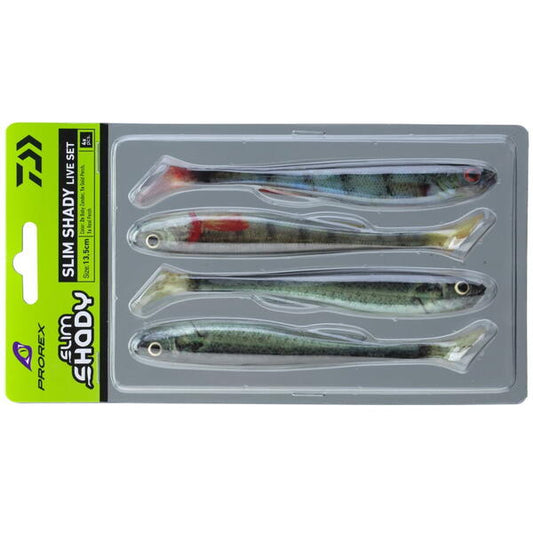 Năluci Soft DAIWA Prorex Real Slim Live Shad - Set 4 Bucăți, Realism Uimitor