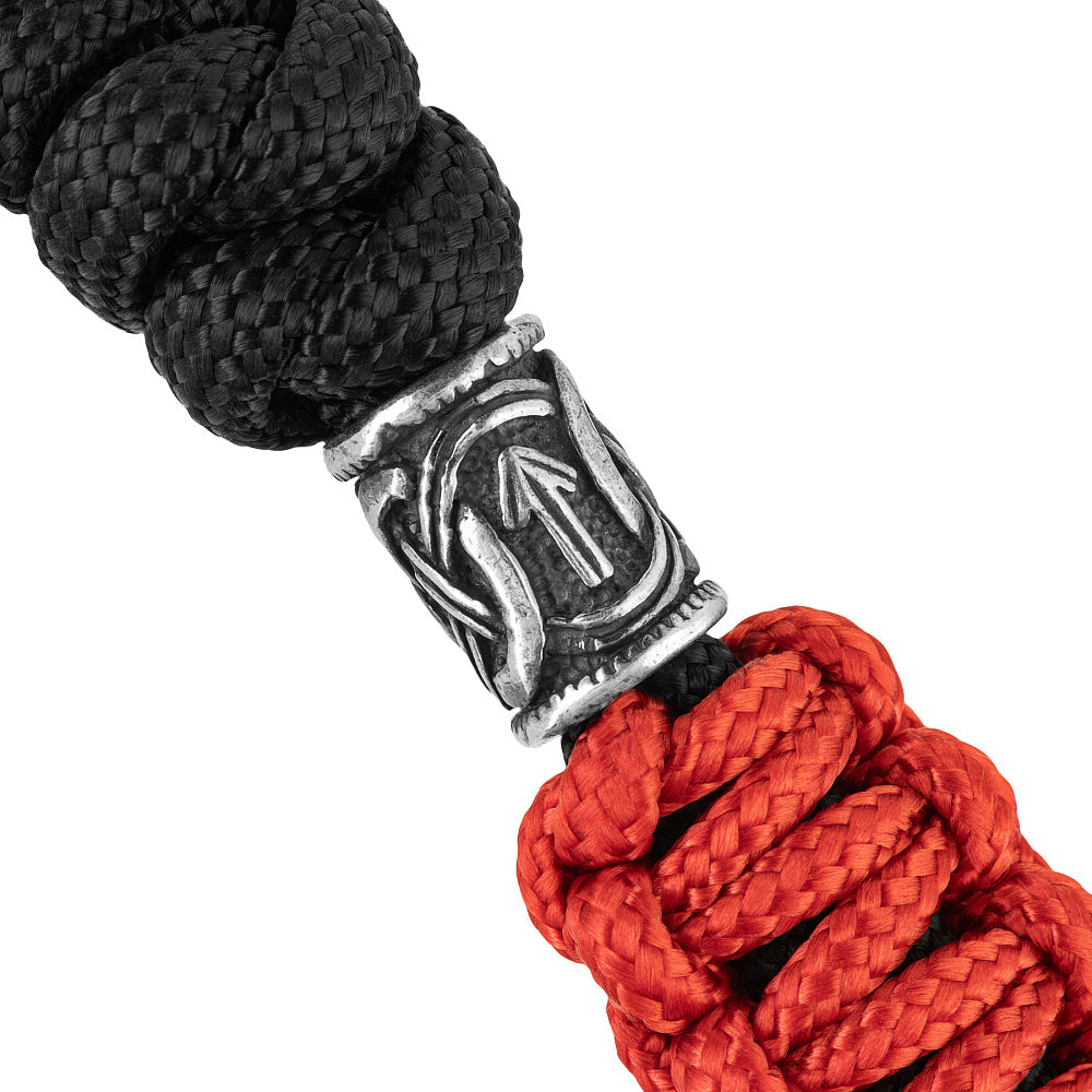 Șnur Lanyard Loopy Snake M-Tac - Argintiu Scandinavian Negru/Roșu