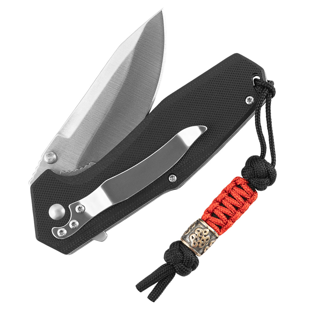 Șnur Lanyard Scandinavian M-Tac - Nod Chinezesc Negru/Roșu