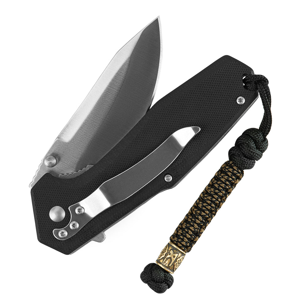 Șnur Lanyard Scandinavian Mannaz M-Tac - Negru, Pentru Echipament Tactic