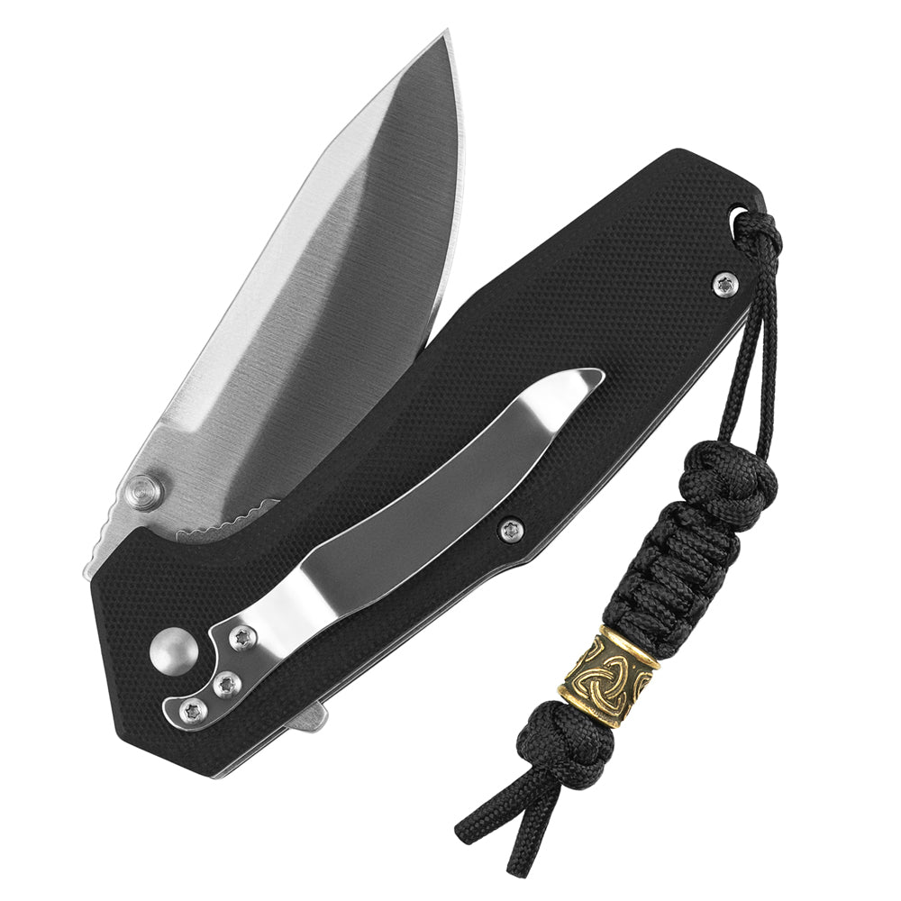Șnur Lanyard Scandinavian Mic Triquetra M-Tac - Negru, Pentru Echipament