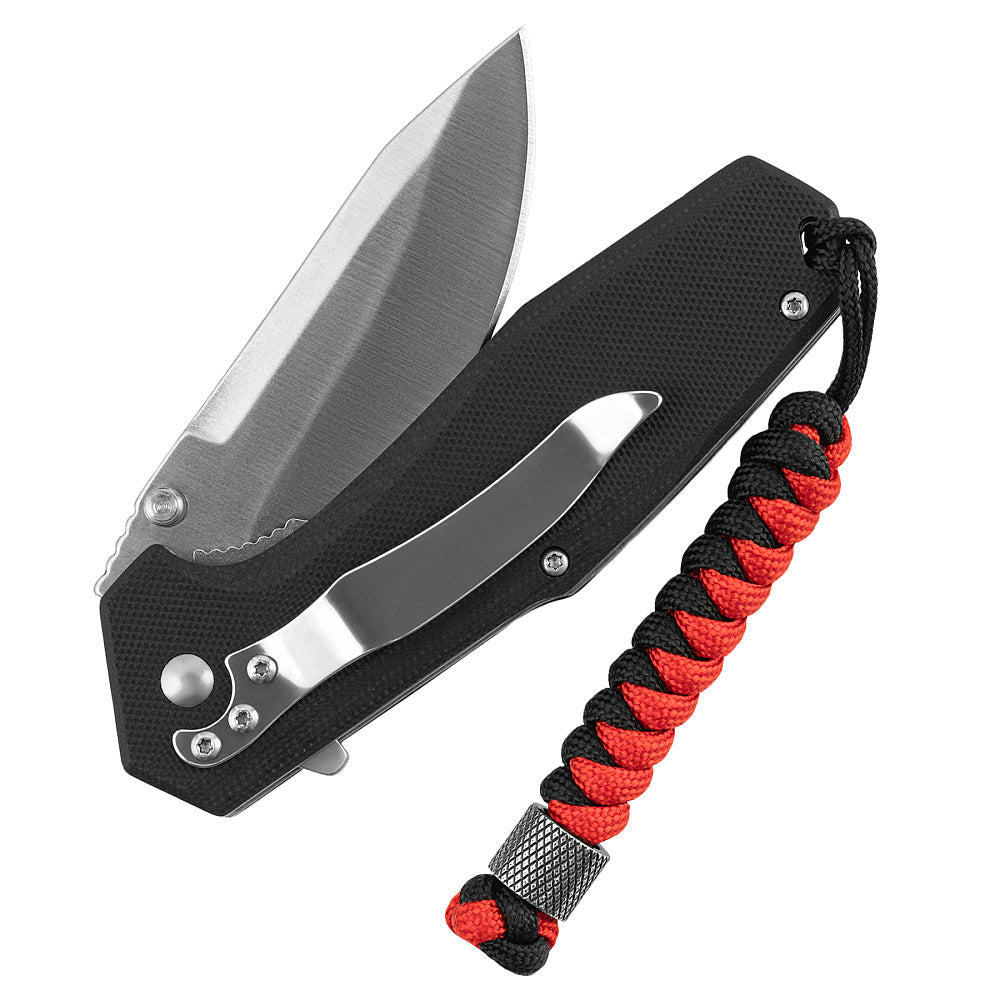 Șnur Lanyard Viper Cylindre M-Tac - Negru/Roșu, Oțel Inoxidabil