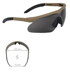 Ochelari de Protecție Swiss Eye® Raptor Coyote (S) – Protecție Balistică și Confort pentru Outdoor și Tactical