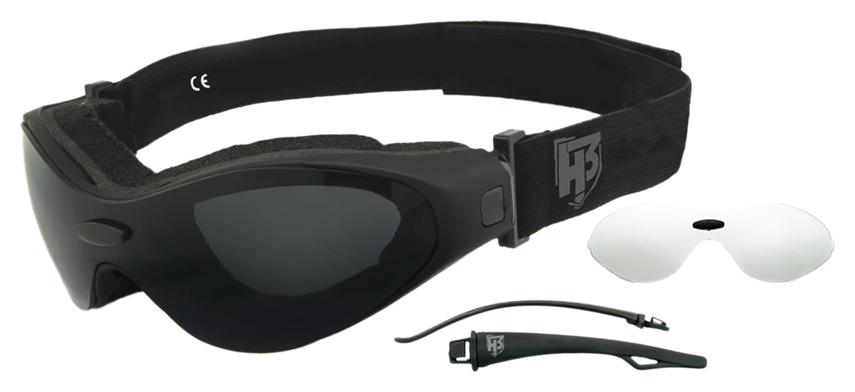 Ochelari Moto H3009-1 Helly Bikereyes - Lentile Interșanjabile, Anti-ceață