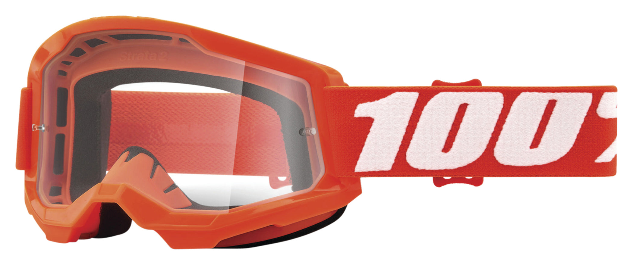 Ochelari Moto Strata 2 Orange 100% - Vizibilitate Clară, Confort Maxim