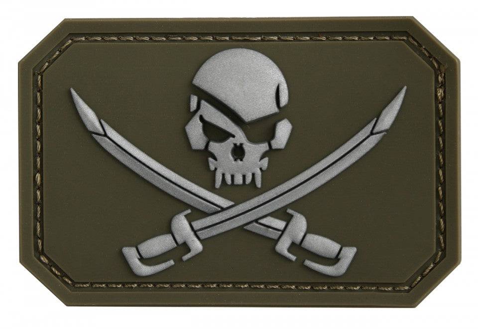 Od Pvc Skull W.Swords 3D Patch W.Hook&Loop Clos.