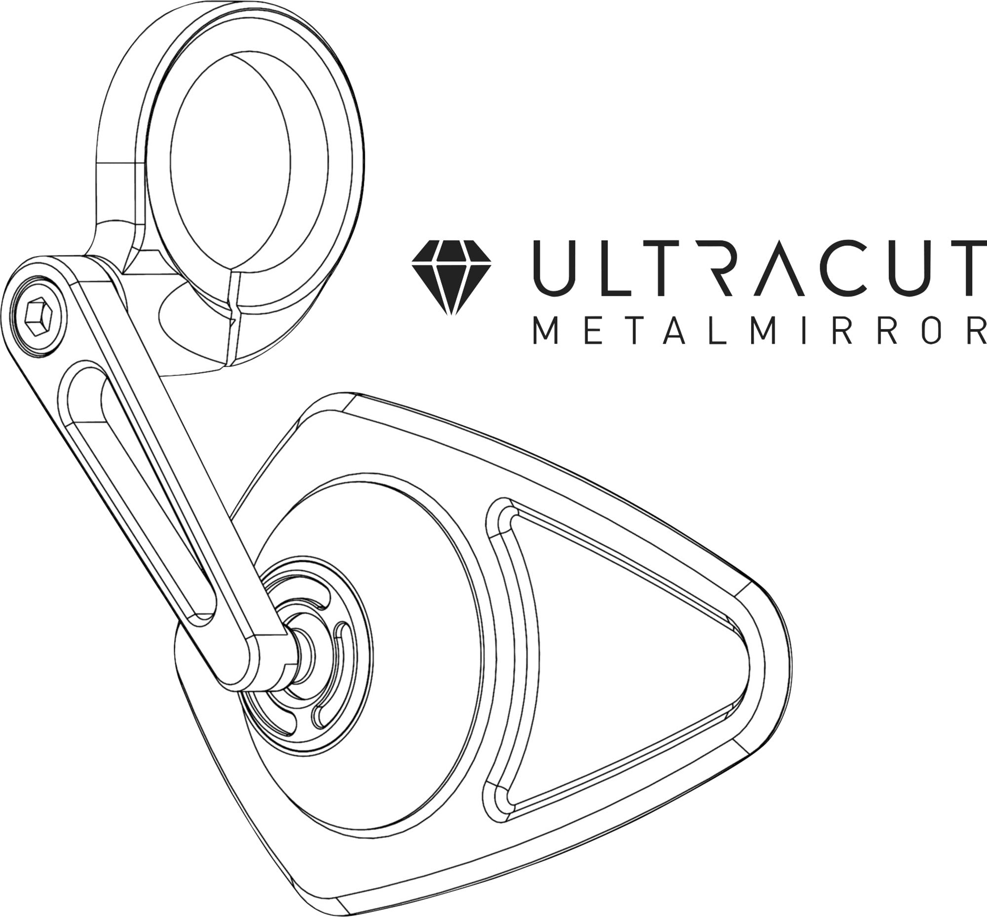 Oglindă Bar-End mo.view blade motogadget - Fără Sticlă, Ultra-Plată